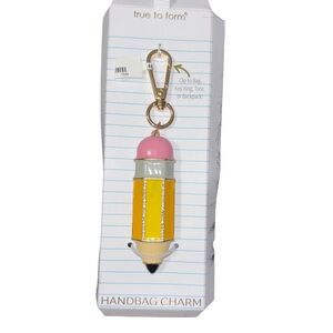 True to Form Yellow and Pink Pencil Key Holder